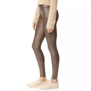 Spanx Faux Leather High Rise Bronze Leggings Small